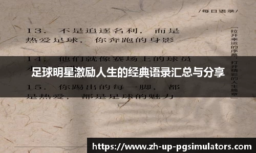 足球明星激励人生的经典语录汇总与分享