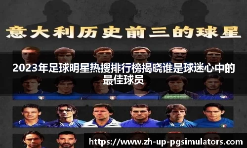 2023年足球明星热搜排行榜揭晓谁是球迷心中的最佳球员